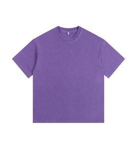 Nueva camiseta de gran tamaño 260g 100% algodón calidad lavado personalizado Logo camiseta para hombres - Product Image 3