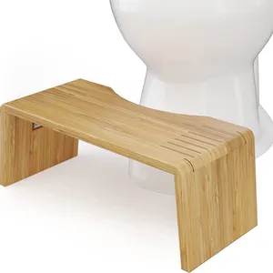 Sgabello da toilette sgabello da toilette in bambù da 7 pollici sgabello da bagno pieghevole con tappetino antiscivolo per bambini adulti