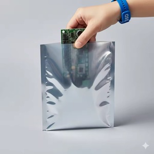 Bolsas de protección antiestática plateadas grises resellables con cierre zip ESD para electrónica, PCB, reacondicionamiento de portátiles y reciclaje. - Product Image 1
