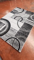 Adiva Moderner Abstrakter Blumen-Jacquard-Teppich aus Polypropylen, Jute und Polyester, Maschinengefertigt, Gepolstert, Hochflorig, Mittlere Dicke