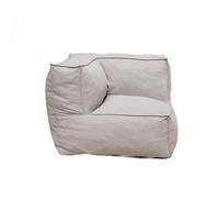 Fauteuil de sol d'extérieur moderne, une place, rembourré, carré, avec pieds en bois, pour salon, patio, hôtel