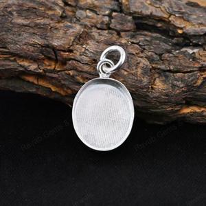 High Quality Handmade 925 Silver 10x14mm Oval Blank Bezel Cup Charm Pendant Setting For DIY Resin Ashes <b>Keepsake</b> Jewelry Finding - Product Image 6