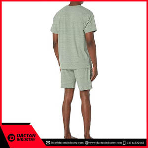 ชุดเซ็ตขาสั้นแฟชั่นใหม่สำหรับผู้ชาย ผ้าฝ้ายระบายอากาศดี รับผลิตตามแบบ OEM ราคาถูก เป็นมิตรกับสิ่งแวดล้อม ลายเรียบ เอวยางยืด - Product Image 2