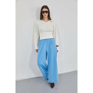Pantalon décontracté Yuksek Bel - Bleu - Bleu - Product Image 3