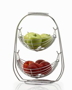 Cesta de fruta metálica de 2 niveles para exhibir y almacenar alimentos - Product Image 2