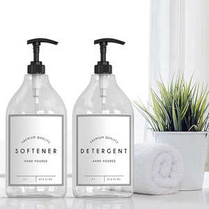 ขวดพลาสติก PET ทรงกลมแบบมีปั๊มสเปรย์สำหรับสบู่เหลว ขนาด 280 มล. 500 มล. 750 มล. 800 มล. 2000 มล. คุณภาพสูง - Product Image 6