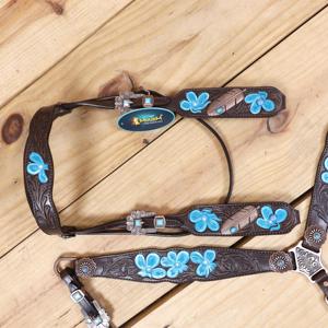 Lightweight Quality Leather Western Headstall and Breastplate <b>Set</b> Concise Design <b>Equestrian</b> Clothing-for Riding Halter & Girth - Product Image 4