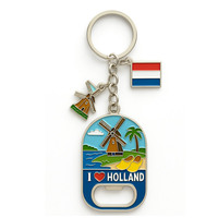 Cadeaux souvenirs de voyage classiques bon marché en alliage de zinc, ouvre-bouteille portable en métal personnalisé, durable, porte-clés