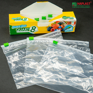 Sac de rangement refermable étanche et durable de qualité alimentaire Glissière à poignée coulissante Prix de gros Fabriqué au Vietnam Utilisation de l'emballage d'usine - Product Image 6