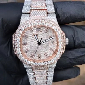 Montre entièrement sertie de diamants, style hip-hop, automatique, bijoux, montres en or, marque de luxe, montre mécanique pour homme, VVS, moissanite - Product Image 1