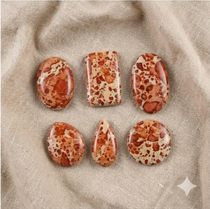 Lote de Piedras Preciosas de Jaspe Asteroide Natural con Cabujón Pulido, Formas y Tamaños Variados, Diseñadas para la Creación de Joyería Creativa - Product Image 4