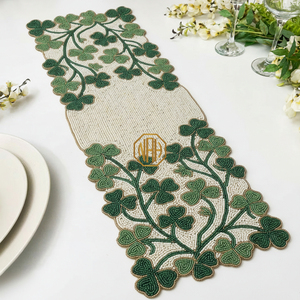 Camino de Mesa Bordado a Mano de 36 Pulgadas con Cuentas, Diseño Personalizado, Suministro al por Mayor - Product Image 4