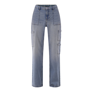 กางเกงยีนส์ทรงหลวมแบบยาวสำหรับผู้หญิง คุณภาพสูง ดีไซน์ทันสมัย น้ำหนักเบา ติดกระดุม ทรงคาร์โก้ ผ้าเดนิม ระบายอากาศได้ดี - Product Image 3