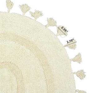Mittal Export D shape Tassel Tufted Alfombra de baño de algodón Alfombrillas de baño de calidad premium - Product Image 4