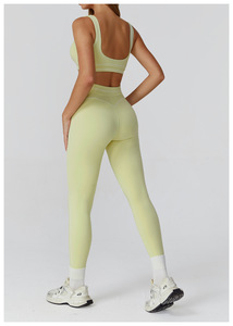 Yoga personnalisé 2025 haute qualité marque vêtements actifs femmes sport soutien-gorge Leggings Gym Fitness ensemble dames deux pièces Yoga ensemble - Product Image 6