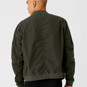 Blouson aviateur à la mode pour hommes avec ourlet et poignets côtelés, veste décontractée légère avec fermeture éclair pour Streetwear - Product Image 6