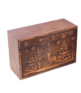 SHINE INDIA CRAFTS Handcrafted Christmas Tree Life Wooden Cremation <b>Urn</b> for Adult Human Ashes <b>Large</b> Size (200 Cubic Inch - Product Image 4