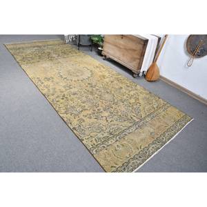 พรมตุรกีวินเทจคลาสสิกสีเบจ4.8 x 12.7ft แฮนด์เมดขนสัตว์การออกแบบการเย็บปะติดปะต่อกันด้านหลังยางสำหรับทางเดินข้างเตียงสี่เหลี่ยมผืนผ้า - Product Image 1