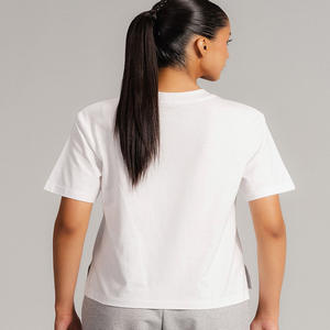 Camisetas de cuello redondo para mujer, corto Top Unisex informal, ropa cómoda ajustada, venta al por mayor, estampado personalizado por fabricantes para ropa de verano - Product Image 3