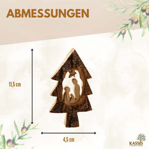 Adornos para árbol de Navidad, belén en un árbol de abeto con corteza, juego de 3 - Product Image 3