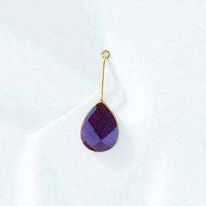 Poire Forme Améthyste Gemme À Facettes 8x12 MM Charme DIY Pendentif-925 Argent Dangle Charm-Bijoux En Gros - Product Image 1