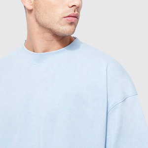 Urban Style Men's T-Shirt 100% Cotton Drop Shoulder Relaxed Fit Side Slit Hem Option Customizable Breathable for Daily Wear - Product Image 4