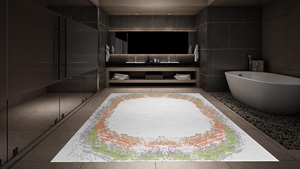 Acento de lana anudada a mano estilo persa patrón abstracto antideslizante ecológico conjunto de alfombra de área de pila media para el hogar sala de estar - Product Image 2