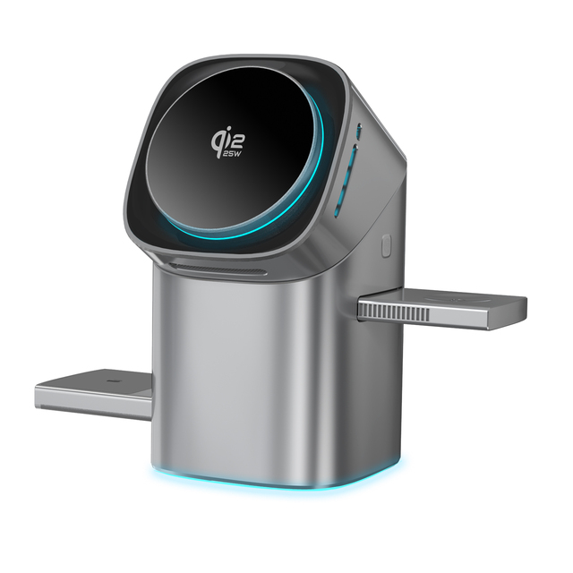3 in 1 Charging Station, Rotating Wireless Charger, Qi22 25w Certified 25W for IPhone17 Charging Station , Apple Watch, AirPods