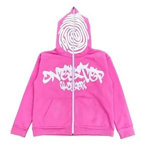 เสื้อฮู้ดฮิปฮอปสตรีทแวร์ พิมพ์ลายนูน 3 มิติ ผ้าฝ้าย 100% ลายกราฟิกสั่งทำพิเศษ ทรงโอเวอร์ไซส์ ซิปยาวเต็มตัว สำหรับผู้ชาย - Product Image 4