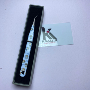 Customized Professional 45 Degree Lash <b>Tweezers</b> Heart Design Precision Anti-Magnetic 10mm Eyelash Extension <b>Tweezers</b> Labubu - Product Image 1