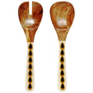 NUEVO MODELO Servidores de ensalada de madera de acacia y mango hechos a mano Utensilios de cocina de último diseño para servir alimentos ARTESANÍA - Product Image 1