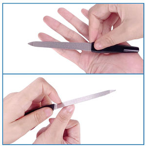 Lime à ongles droite professionnelle en acier inoxydable lime à ongles en papier de verre à manchon jetable - Product Image 4