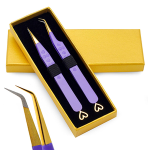 Meilleure pince à épiler moderne de qualité supérieure pour extension de cils en acier inoxydable Pointe lisse et droite incurvée Précision - Product Image 6