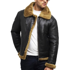 เสื้อแจ็คเก็ตหนังแท้บุขนสำหรับผู้ชาย สวมใส่สบาย ระบายอากาศได้ดี เหมาะสำหรับกิจกรรมกลางแจ้ง กันลม มีโลโก้ด้านหน้า บริการรับผลิตตามแบบ OEM - Product Image 6