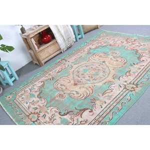 Alfombra Turca Vintage de 5.5x8.1 pies, Alfombra Grande, Alfombra de Lana Verde - Product Image 3