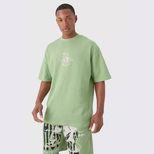 Conjunto personalizable de tejido de punto para hombre, ropa de calle de verano personalizada, lavado ácido, camiseta y pantalones cortos - Product Image 4