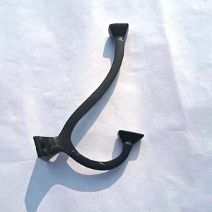 Classic Simple Double Wall <b>Coat</b> Hanger Metal Alloy Cast Iron Clothes <b>Hooks</b> with Plain Finish for Hanging Hats Keys - Product Image 5