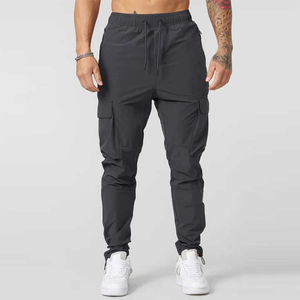 Pantalon de jogging de sport en toile de taille moyenne personnalisé pour hommes Pantalon de survêtement cargo de fitness pour hommes - Product Image 1