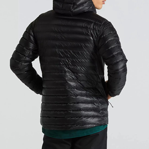 Dernière veste noire respirante et élégante pour hommes, capuchon résistant à l'eau, design personnalisable pour la saison hivernale, col montant - Product Image 5