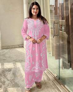 Radiant Rayon <b>Chikankari</b> Kurti Beautiful Embroidered Design Soft Texture Perfect For Womens Clothing - Product Image 3