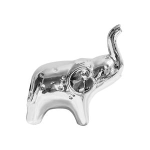 Petite sculpture d'éléphant plaquée nickel, figurine d'éléphant décorative en argent, décoration de table basse, objet d'accessoires pour la maison - Product Image 5