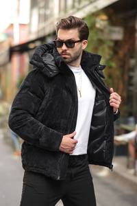 Abrigo Largo con Capucha para Hombre, de Alta Calidad, Tipo Poncho, Acolchado, Impermeable, para Invierno, Ropa Exterior Casual para Clima Frío - Product Image 3