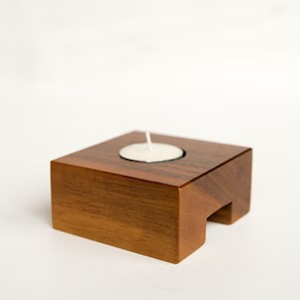 Bougeoir marron peint en bois/support sculpté à la main bougeoir en bois de manguier de la maison salon décoration bougeoir en bois - Product Image 5