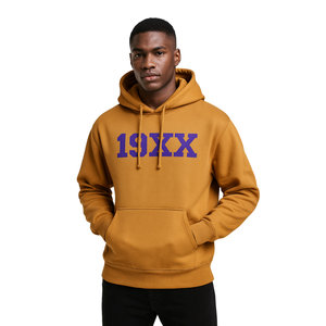 Premium Old Gold Omega Chenille Hoodie Coton Mélange Grec Fraternité Vêtements Divine Nine College Vêtements Année de fondation 19XX - Product Image 1