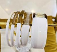 Ensemble de 5 bracelets unisexes en corne de buffle polie, style animalier, étanche, cadeau de mariage, bijoux, vente en gros pour couples