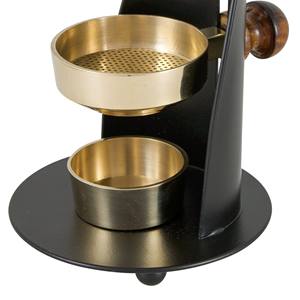 Porte-bakhour moderne en métal noir et or avec poignée en bois pour la maison, le salon, les cadeaux de mariage, la mosquée pour le Moyen-Orient et le Golfe - Product Image 4