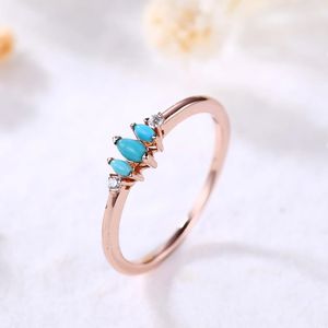 Superb Solid Gold Ring <b>Sleeping</b> Beauty Arizona Turquoise Luxury New Design Gold Fine Jewelry Rings With Real Diamonds Ring - Product Image 3