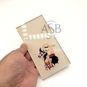 Halloween Custom Logo Acrylic <b>Eyelash</b> Tiles With <b>Magnets</b> For Tweezers Custom Logo Horror Pumpkin Bow Lash Tiles - Product Image 3