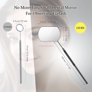 Eyelash Extension <b>Mirror</b> Lighted Round Silver Finish <b>Desktop</b> Stainless Steel New Arrivals - Product Image 2