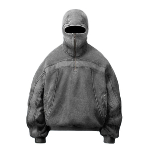 Sweat à capuche personnalisé en molleton 100% coton pour l'hiver - Délavé à l'acide, respirant, effet vieilli, coupe oversize, grammage lourd 2025 - Product Image 6